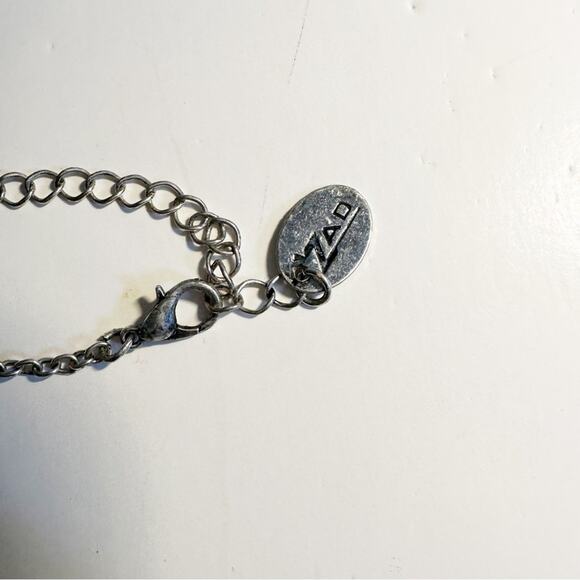 ZAD Silvertone & Turquiose Bead Statement Necklace Long Pendant Boho Bohemian - Picture 5 of 9